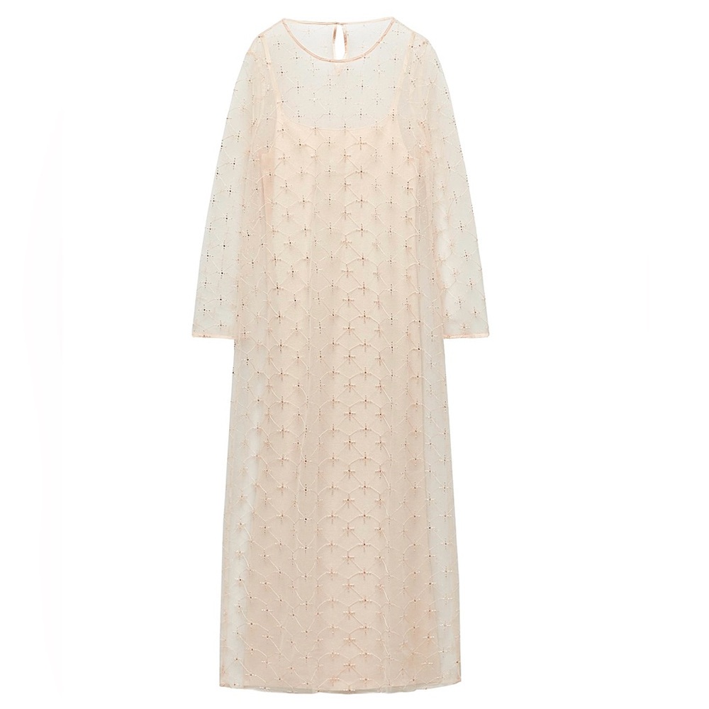 Zara Sheer Cream Dress